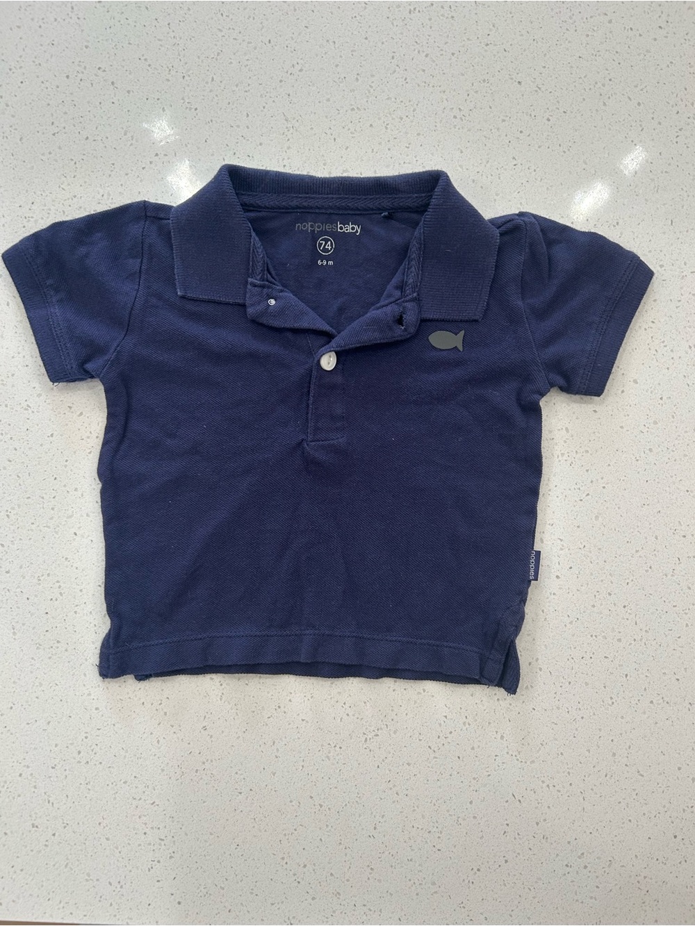 Noppies Navy Blue Baby Polo Top